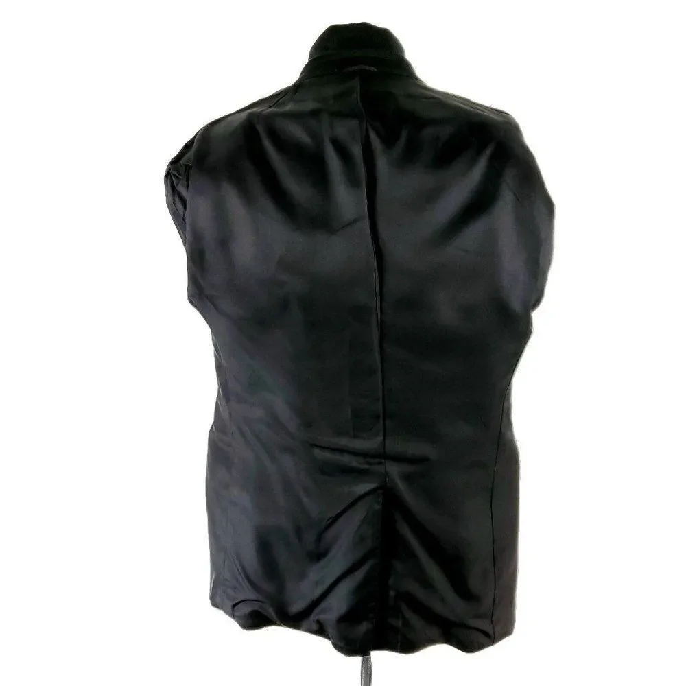 Polo Ralph Lauren 100% Camel Hair 2‎ Leather Button Sport Coat 40R Black